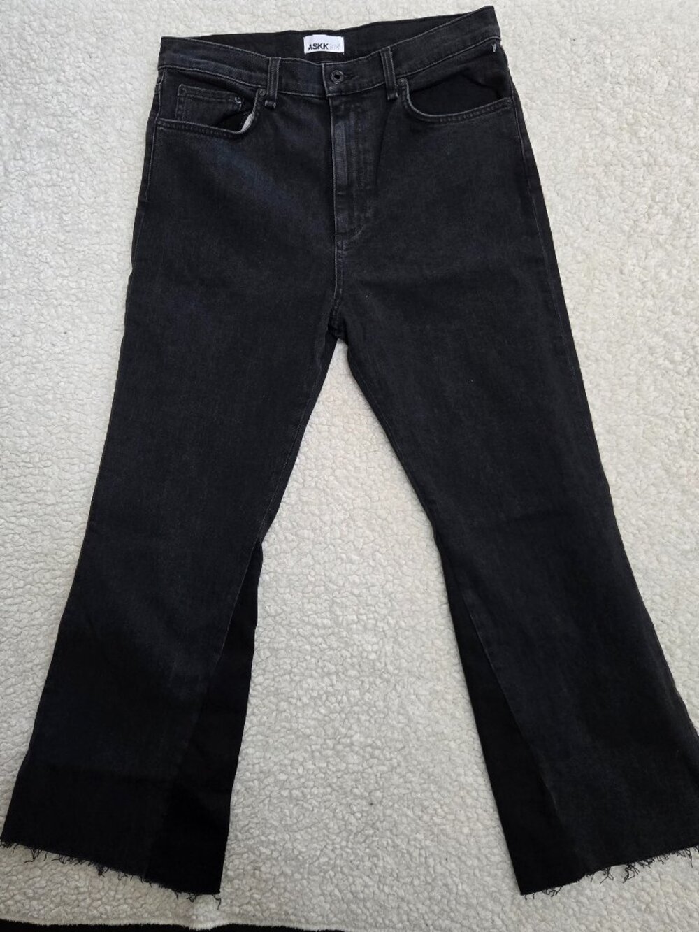 Askk NY The Geek High Rise Crop Flare Jeans Size 32 NWT